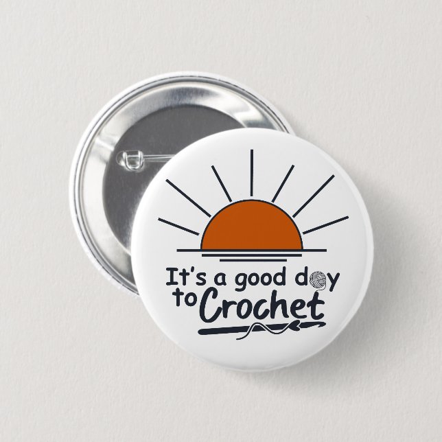 funny crochet 6 cm round badge (Front & Back)