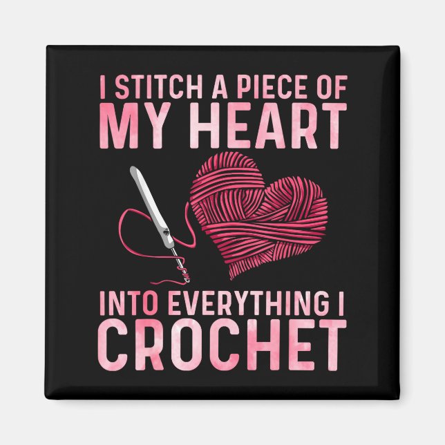 Funny Crochet Design For Men Women Crocheting Croc Magnet (Front)