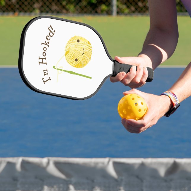 Funny Crochet I'm Hooked  Pickleball Paddle (Insitu)
