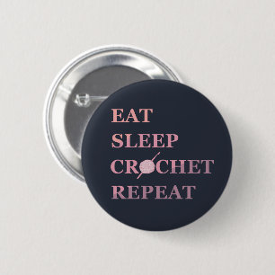 Funny crochet quote 6 cm round badge