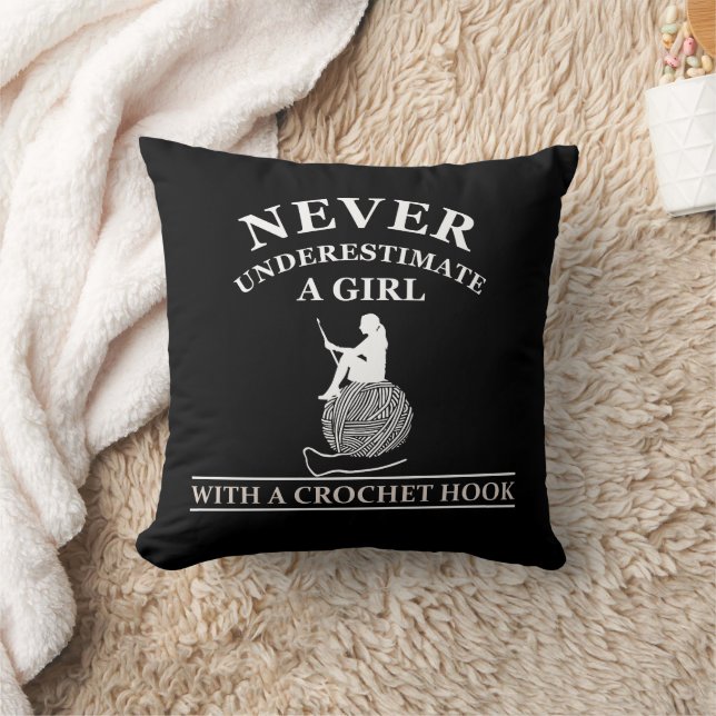 Funny crochet quote crocheters gift cushion (Blanket)