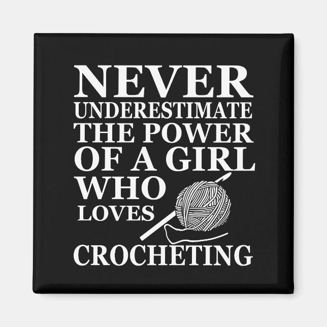 Funny crochet quote crocheters gift magnet (Front)