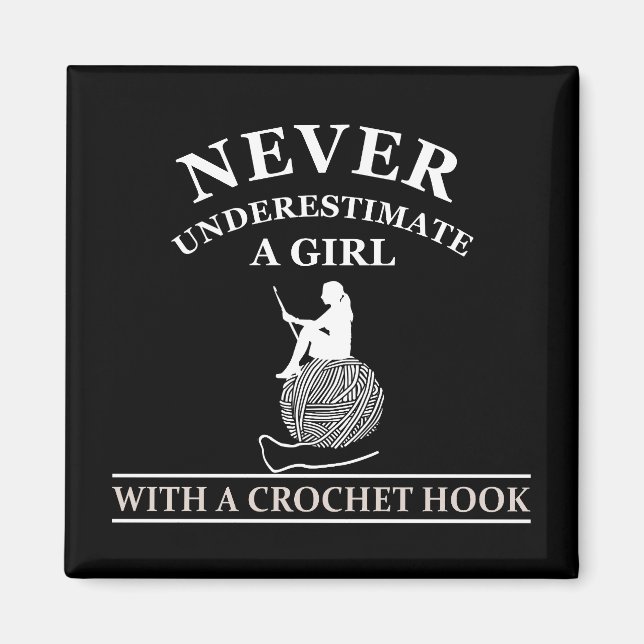 Funny crochet quote crocheters gift magnet (Front)