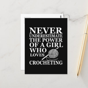 Funny crochet quote crocheters gift postcard