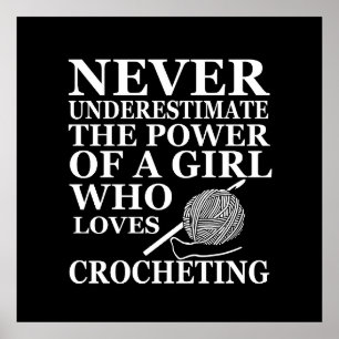 Funny crochet quote crocheters gift poster