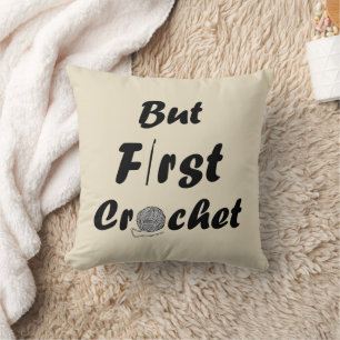 Funny crochet quote knitting saying gift cushion
