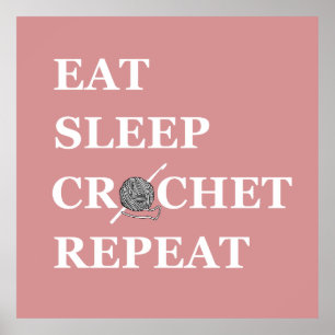 Funny crochet quote knitting saying gift poster