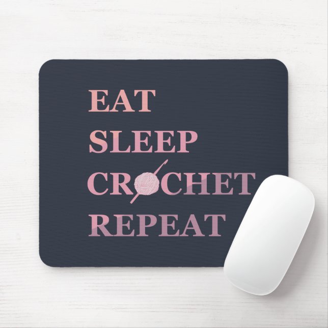 Funny crochet quote mouse pad (With Mouse)