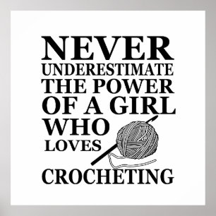 Funny crochet quotes crocheters gift poster