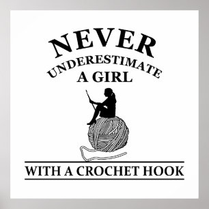 funny crochet quotes poster
