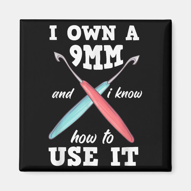 Funny Crocheting Crochet  Magnet (Front)