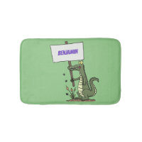 Funny crocodile aligator with sign cartoon