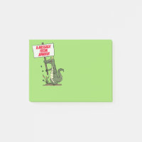 Funny crocodile aligator with sign cartoon
