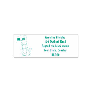 Funny crocodile aligator with sign cartoon self-inking stamp