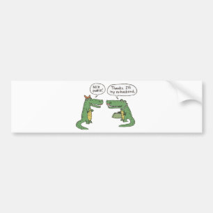 Funny Crocodile Bumper Sticker