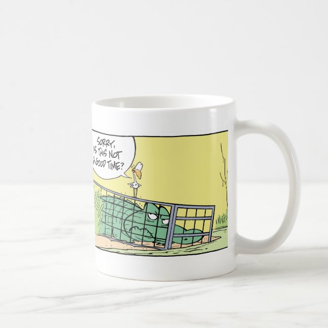 Funny Crocodile Cage Comic Coffee Mug (Right)