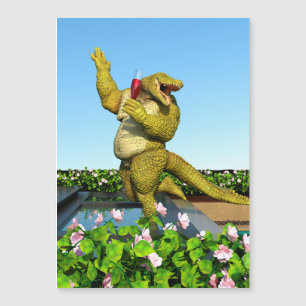 Funny Crocodile Drinking Champagne
