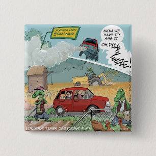 Funny Crocodile Farm 15 Cm Square Badge