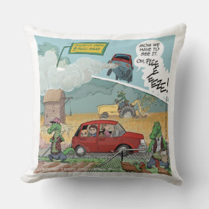 Funny Crocodile Farm Cotton Throw Pillow