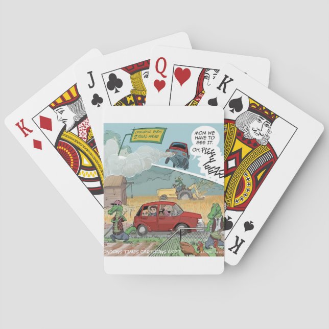 Funny Crocodile Farm Playing Cards (Back)
