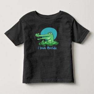 funny crocodile i love florida cartoon toddler T-Shirt