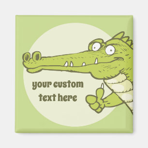funny crocodile shows ok cartoon magnet
