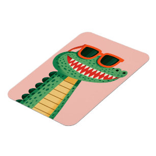 Funny Crocodile Sunglasses Cute Cartoon Animal Magnet