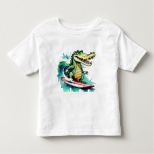 Funny crocodile surfing T-Shirt
