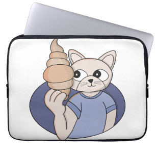 Funny Croissant Cat Laptop Sleeve