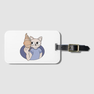 Funny Croissant Cat Luggage Tag