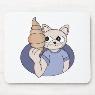 Funny Croissant Cat Mouse Pad