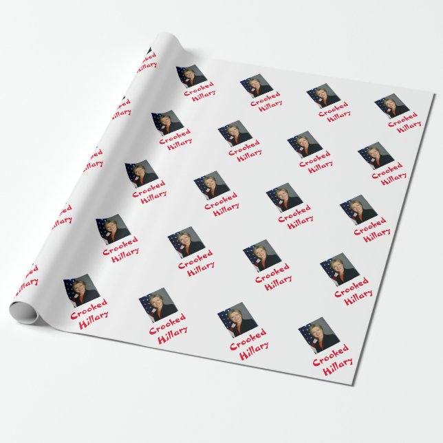 Funny Crooked Hillary Wrapping Paper (Unrolled)