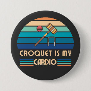 funny croquet 7.5 cm round badge