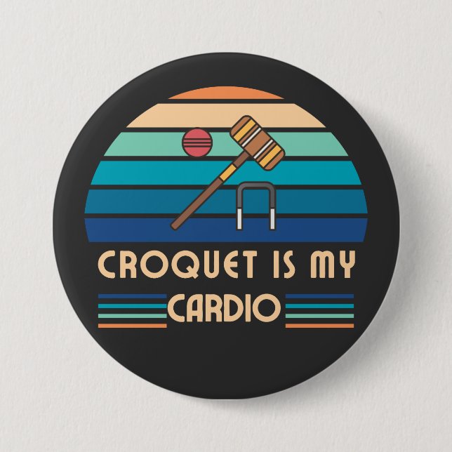 funny croquet 7.5 cm round badge (Front)