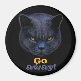Funny Cross Cat says Go Away Magnet