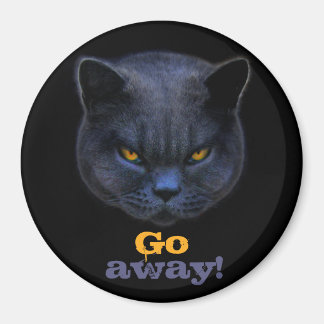 Funny Cross Cat says Go Away Magnet
