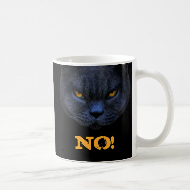 Funny Cross Cat says NO! Coffee Mug (Right)