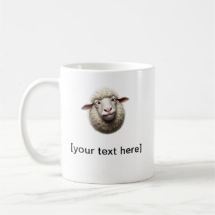 Funny Cross-Eyed Sheep Mug with Custom Text – Cute