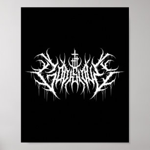 Funny Cross Jesus God Is Love Death Metal Design  Poster