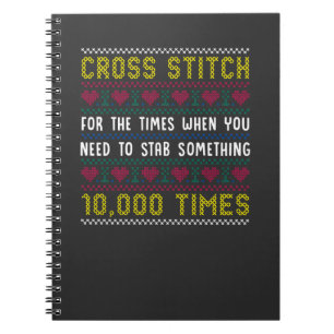 Funny Cross Stitch Humour Crafty Needlepoint Mum Notebook