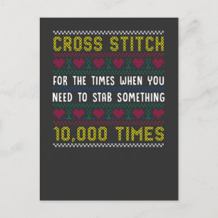 Funny Cross Stitch Humour Crafty Needlepoint Mum Postcard