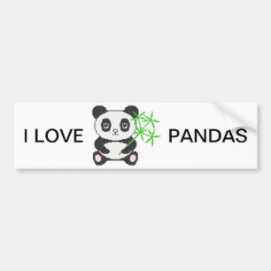 Funny cross-stitch panda bumper sticker