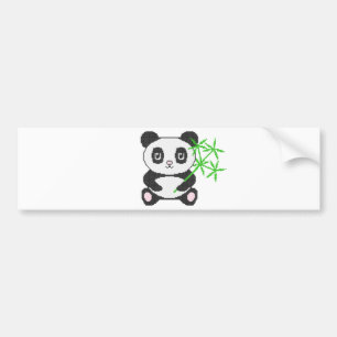 Funny cross-stitch panda bumper sticker