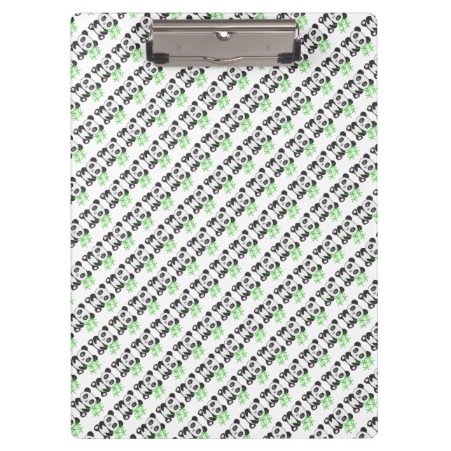 Funny cross-stitch panda clipboard (Front)