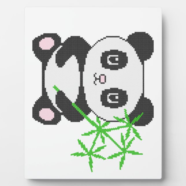 Funny cross-stitch panda plaque (Front)