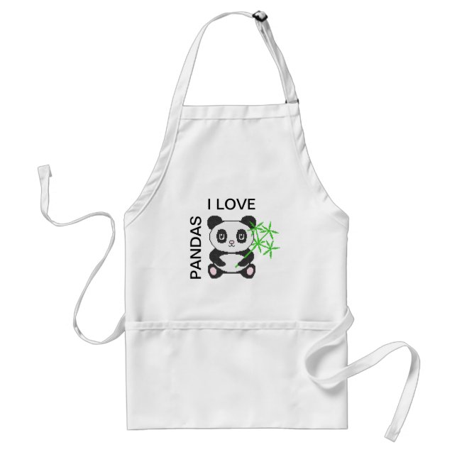 Funny cross-stitch panda standard apron (Front)
