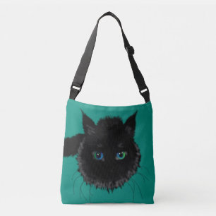 Funny Crossbody Bag with Black Cat - Customisable