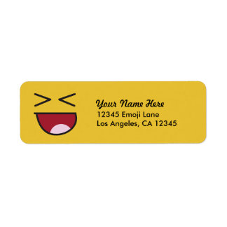 Funny crossed eyed laughing Emoji Return Address Label
