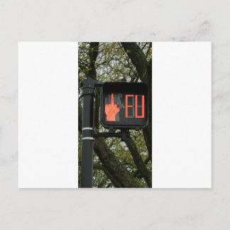 Funny Crosswalk says FU Postcard
