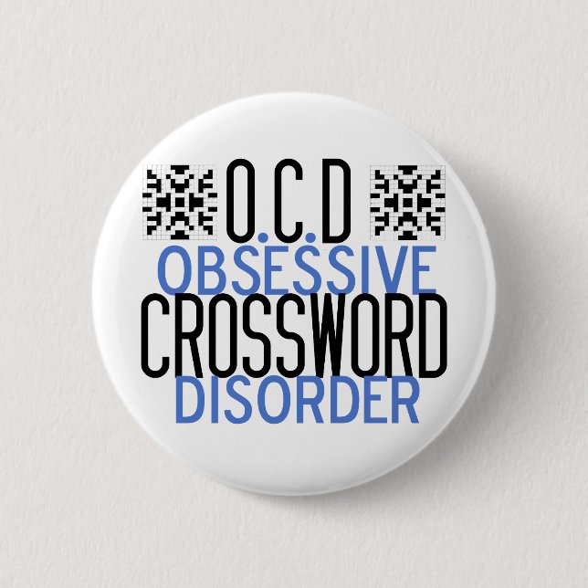 Funny Crossword Puzzle Acdict 6 Cm Round Badge (Front)